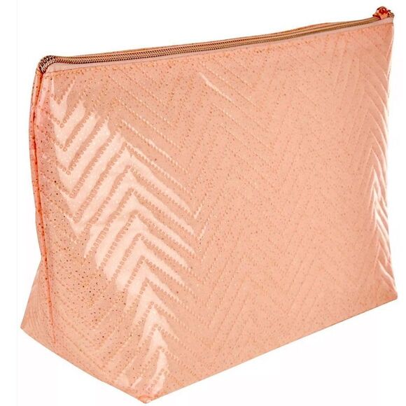 Juicy Couture Pink Glitter Monogram Cosmetic Makeup Bag & Travel Toiletry Bottle - Picture 9 of 16